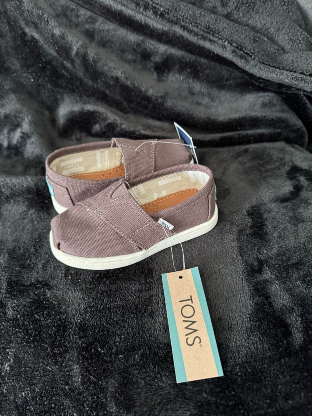 Toms Kids Canvas Slip-On Sneakers in Brown